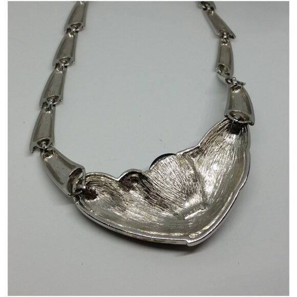 Vintage Napier Silver tone and black enamel collar necklace dressy statement. - Picture 3 of 5